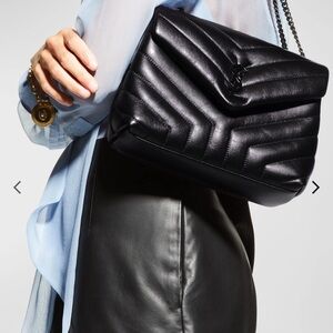 Loulou Small YSL Shoulder Bag in Quilted Leather